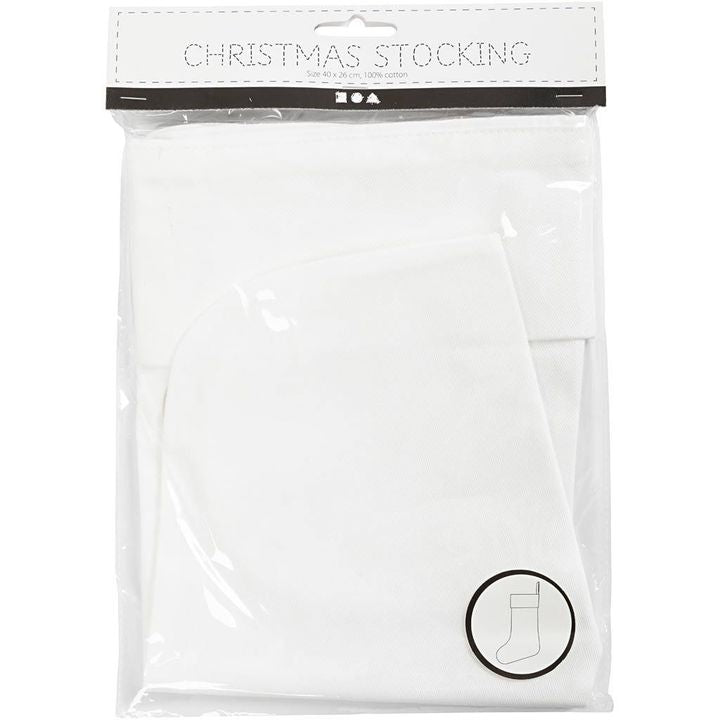 White Christmas Stocking 40 x 26 cm