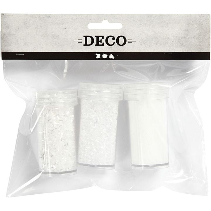White Glitter Set of 3