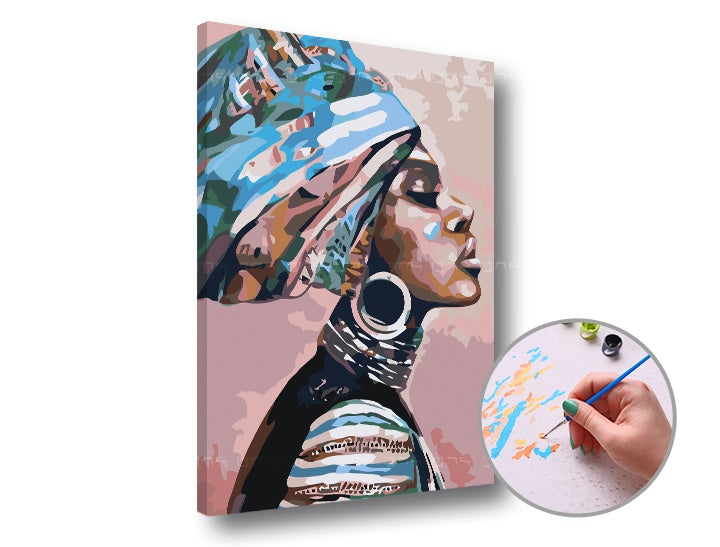 Woman with a Turban Paint by Numbers, Low Difficulty | various sizes and framing option — image 2