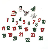 Wooden Advent Calendar Decorations
