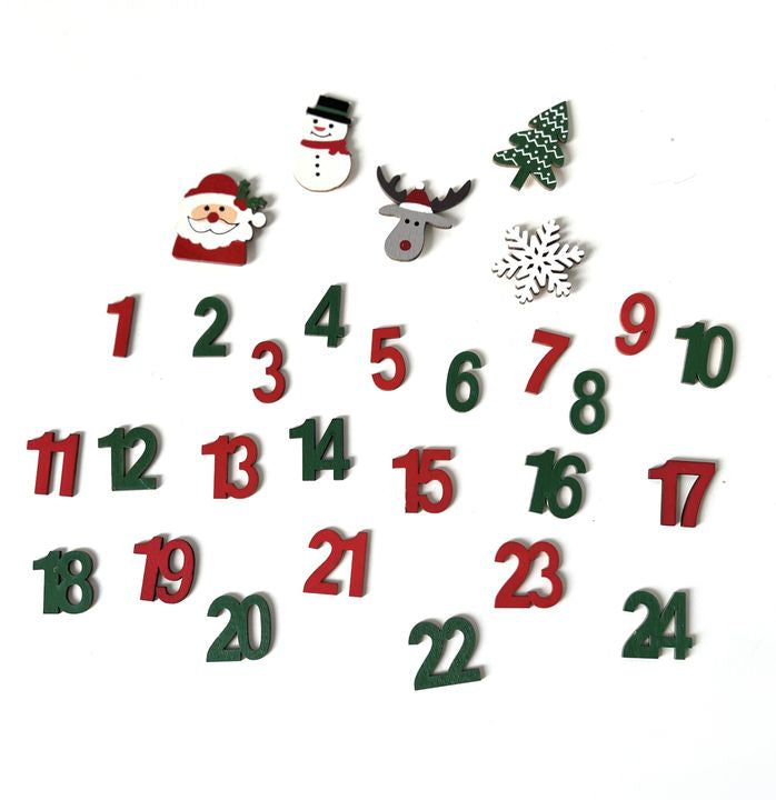 Wooden Advent Calendar Decorations