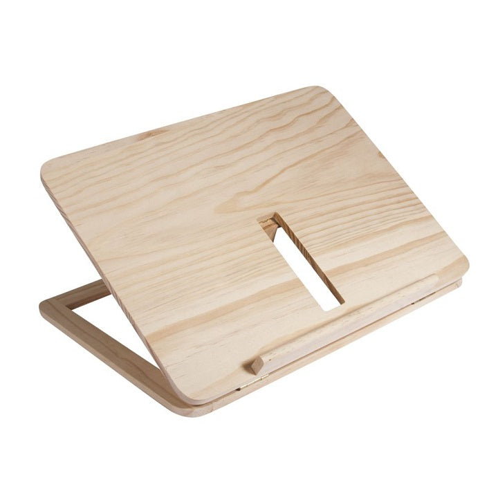 Wooden Stand for Tablet and Book, 28 x 21 x 3.4 cm