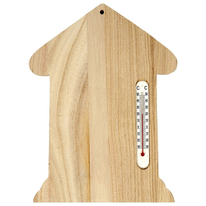 Wooden House with Thermometer