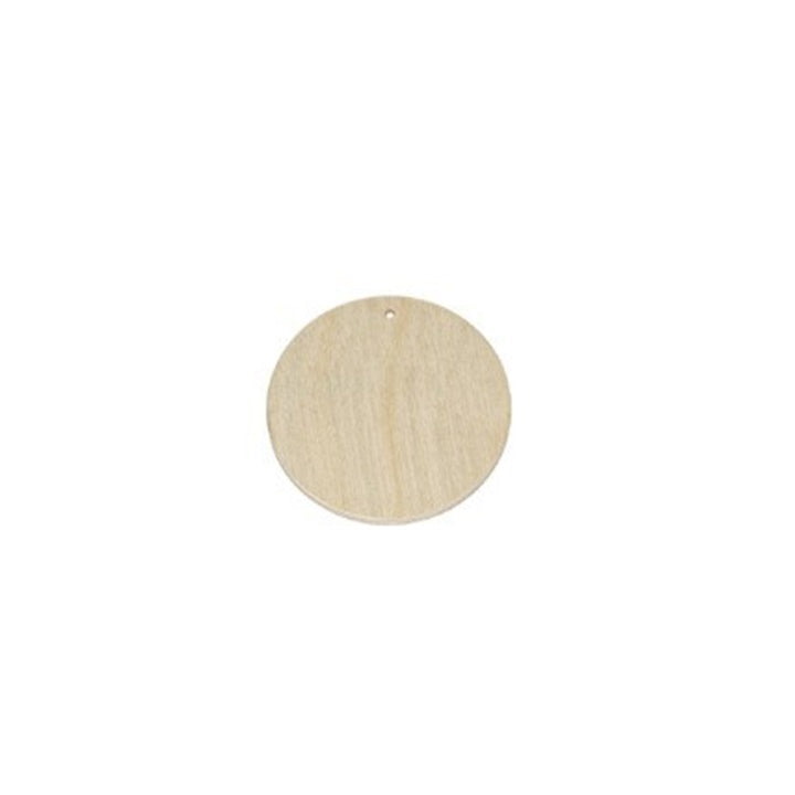 Wooden Jewelry-Making Blank, Circle, 4 cm