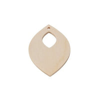 Wooden Jewelry-Making Blank - Leaf, 5.5 cm