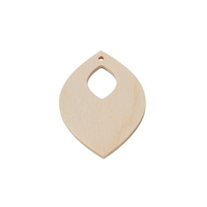 Wooden Jewelry-Making Blank - Leaf, 5.5 cm