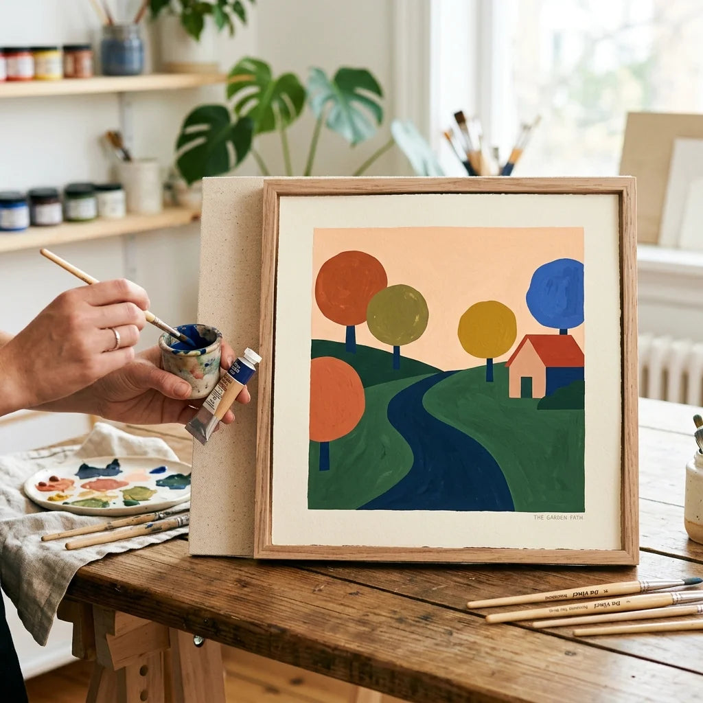 Gouache-painted poster