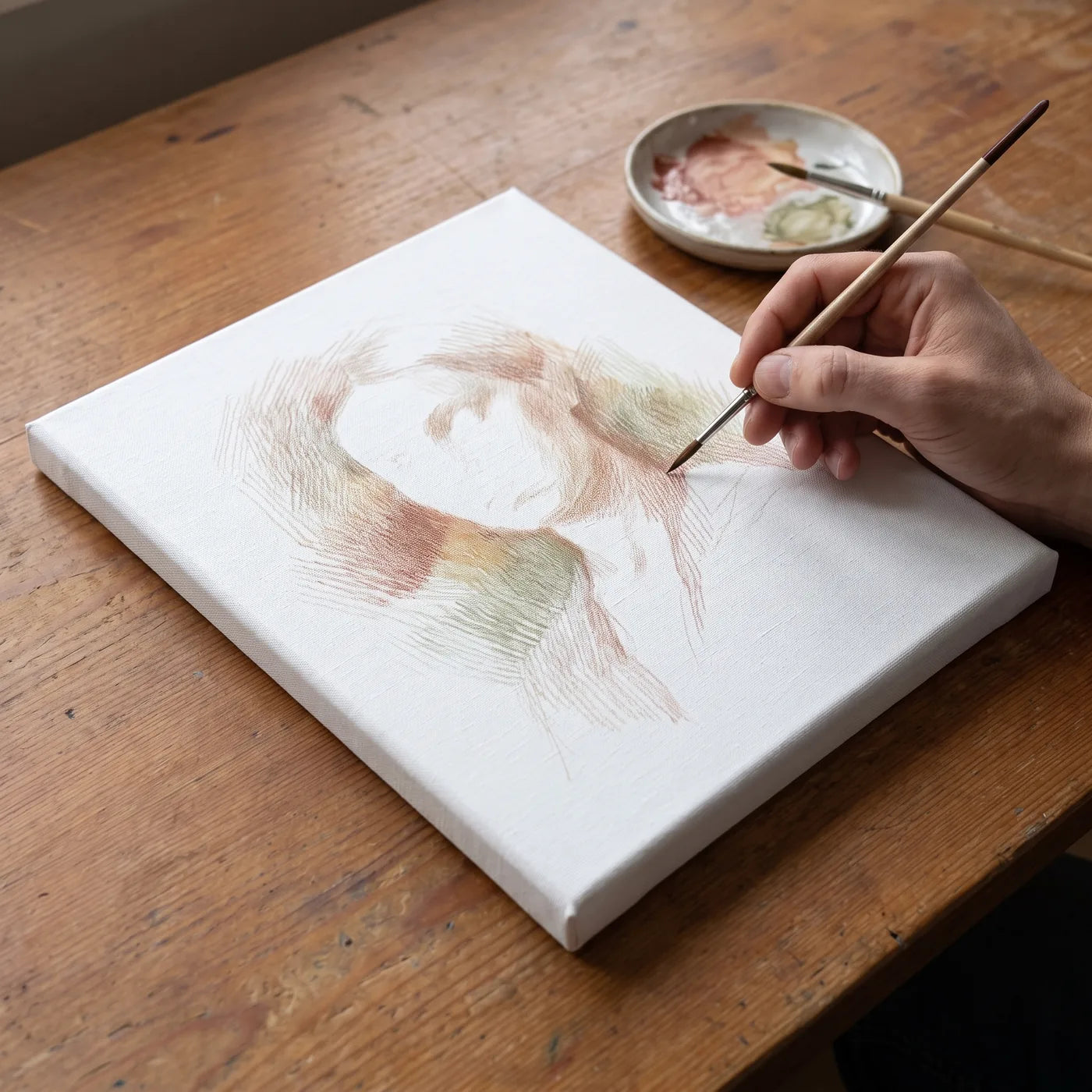 Tempera Painting on MUSEAL Linen Canvas