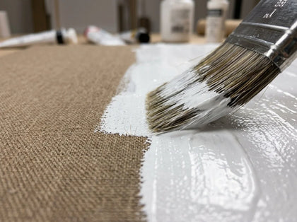 Applying White Acrylic Gesso to a Cotton Canvas