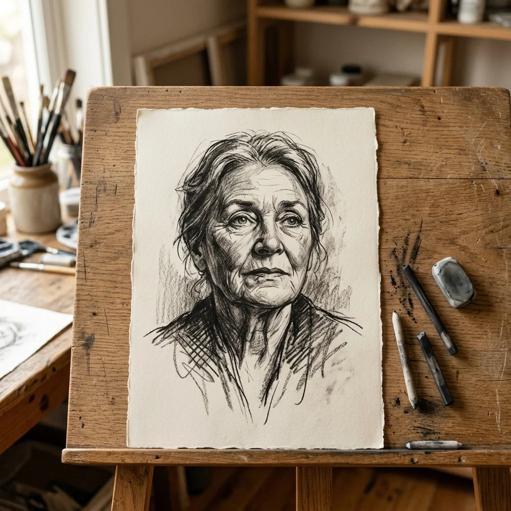 Charcoal sketch on paper