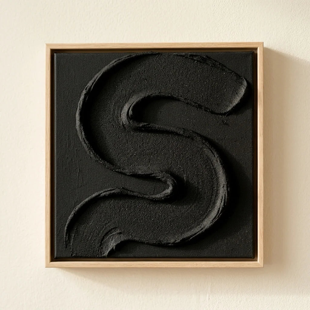 Minimalist abstract made with Midnight black paste