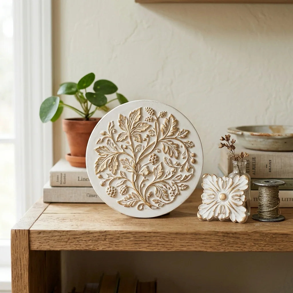 Decorative elements cast from a silicone mold