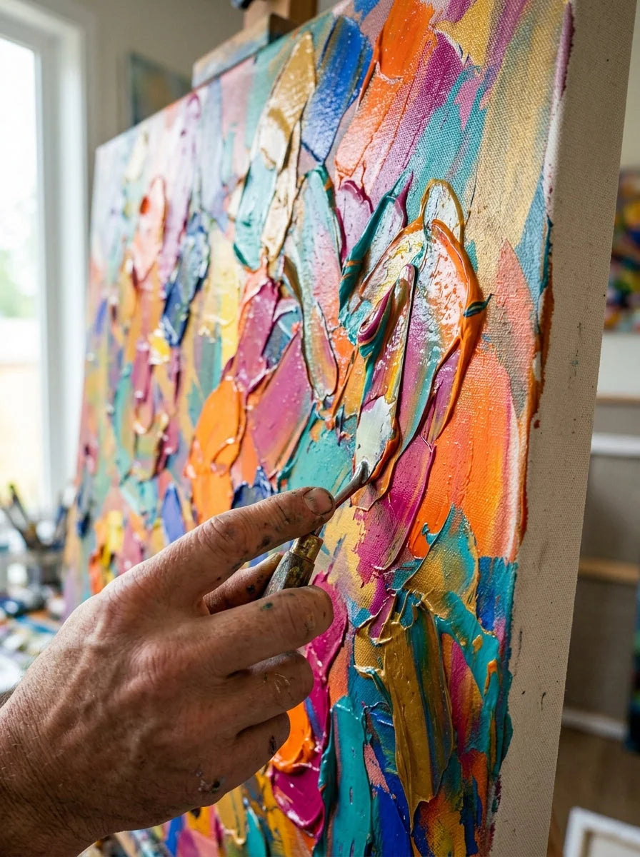 Texture painted with a palette knife on PROFI ARTMIE canvas