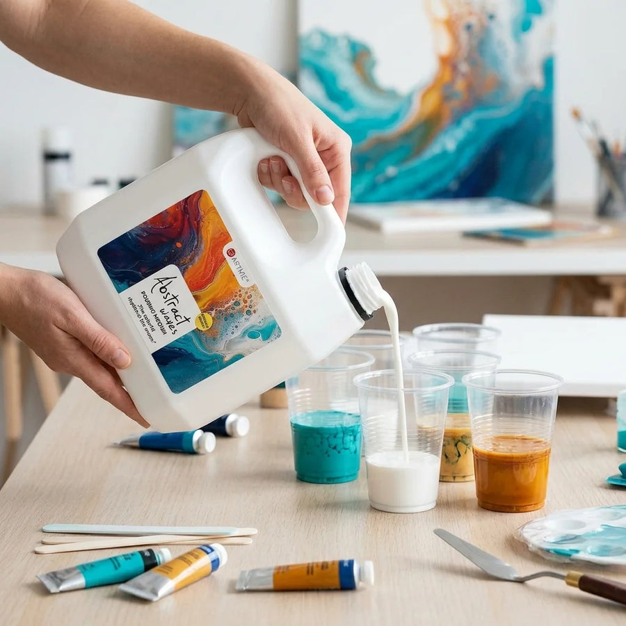 Pouring medium from a canister into cups